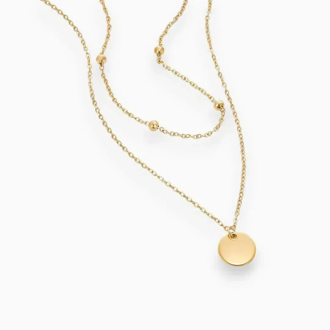 Solania – Layered disc design – Pendant necklace-15227799961973-Mirella Fiore