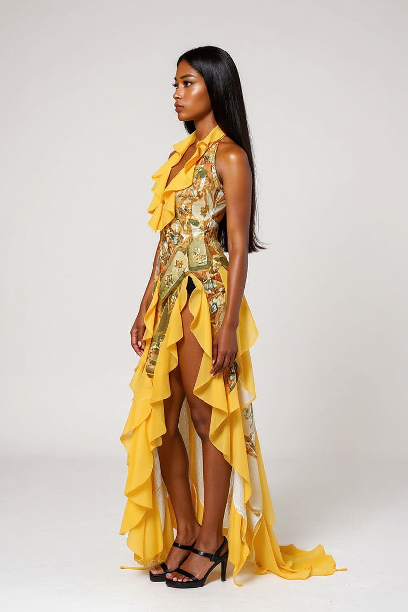Solanna – Ruffled halter neck - Maxi dress-15353219973493-Mirella Fiore