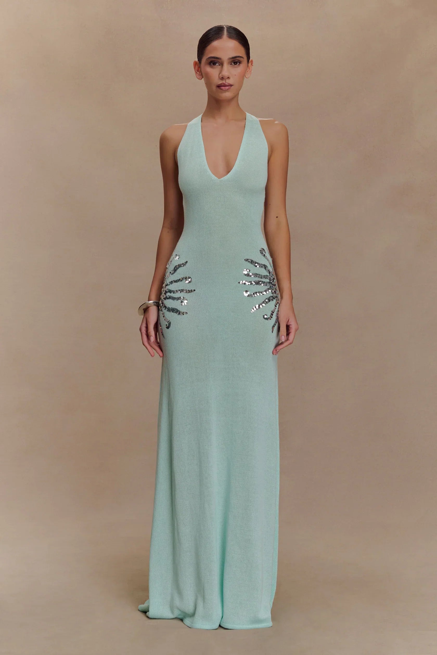 Solara – Sequin sunburst - Knit maxi dress-15261073113461-Mirella Fiore