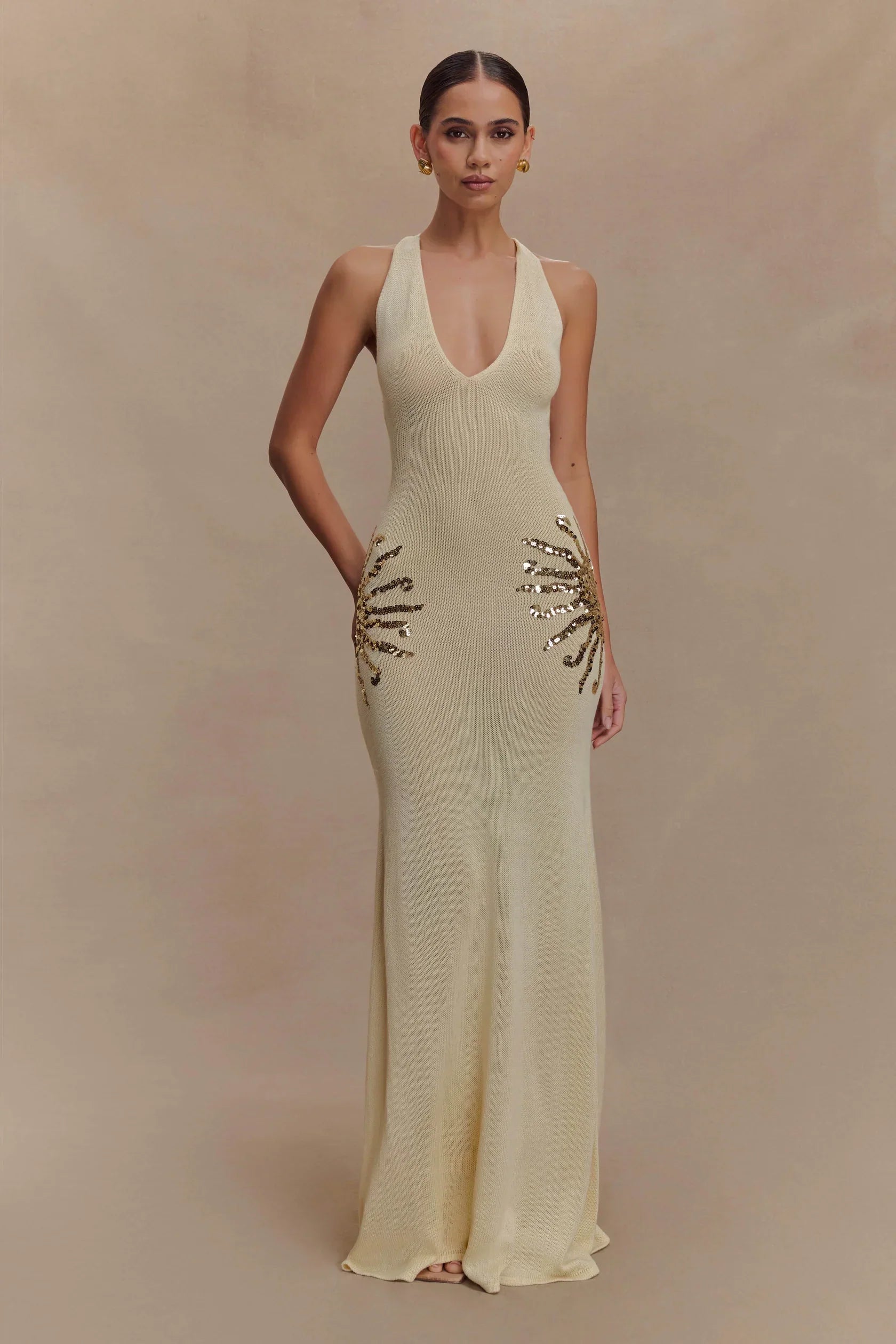 Solara – Sequin sunburst - Knit maxi dress-15261073113461-Mirella Fiore