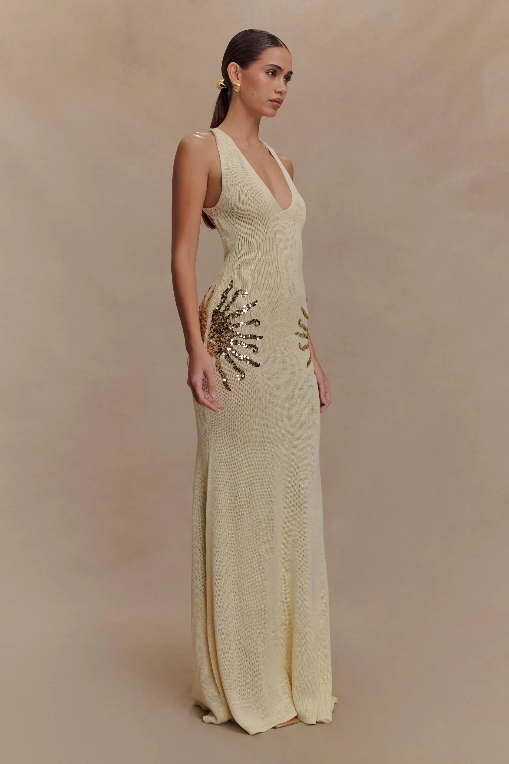 Solara – Sequin sunburst - Knit maxi dress-15261073113461-Mirella Fiore