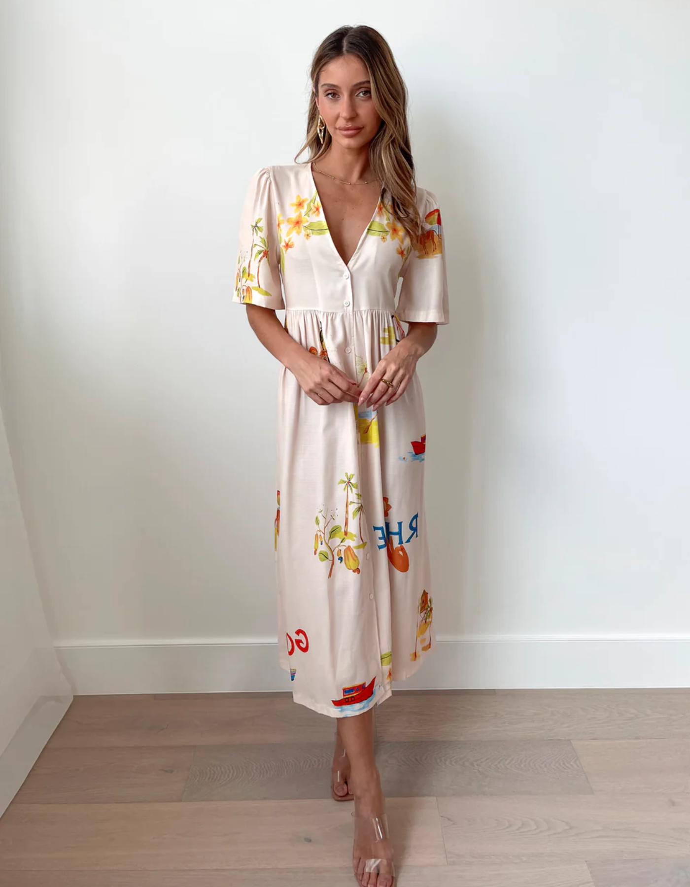 Solmarina – Printed charm – Midi dress-15133888053621-Mirella Fiore