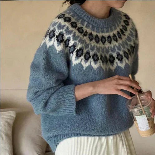 Sophie - Stylish Jacquard Sweater-15542163210613-Mirella Fiore