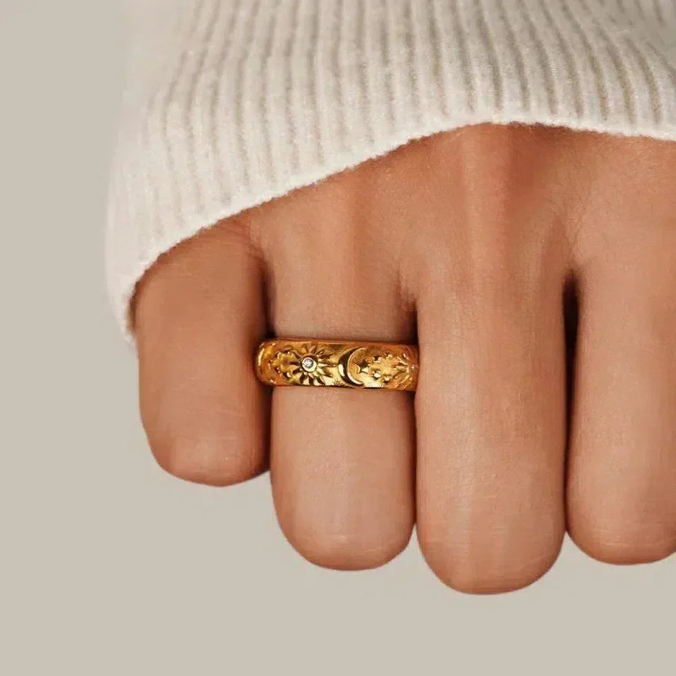 Stellaria – Celestial design – Gold-plated ring-15227807072629-Mirella Fiore
