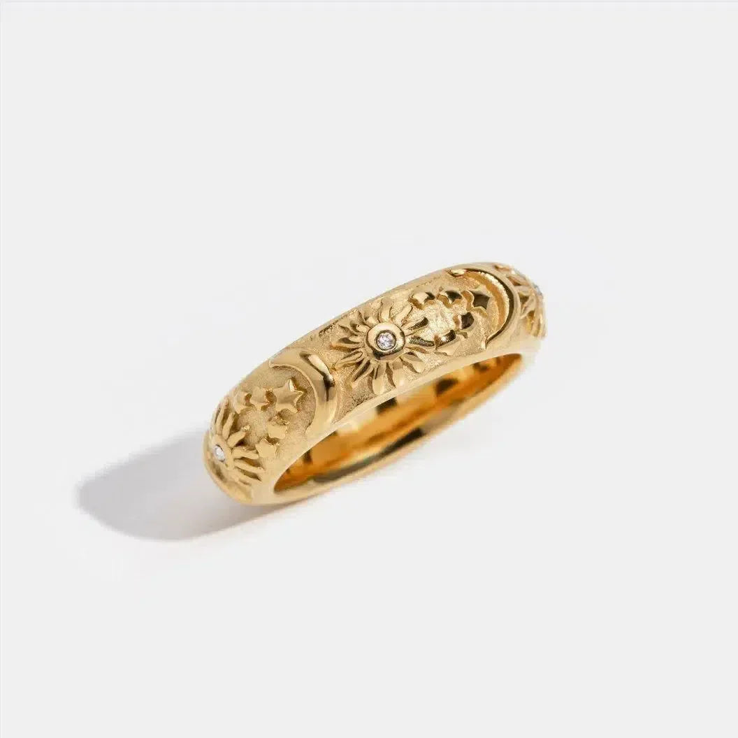 Stellaria – Celestial design – Gold-plated ring-15227807072629-Nancy & Mae Savannah