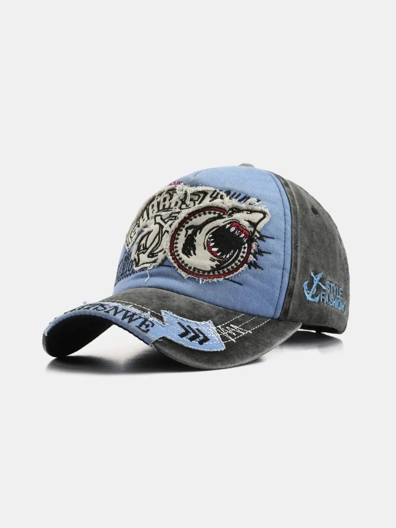 Sylisse – Denim-inspired – Shark baseball cap-15133570236789-Nancy & Mae Savannah