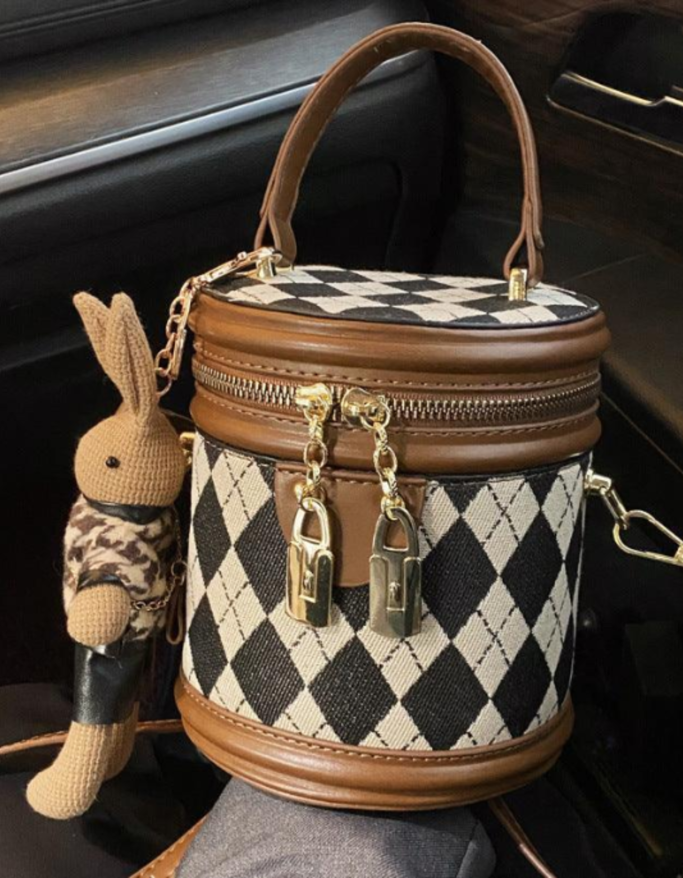 Tessalyn – Argyle bunny charm – Crossbody handbag-15209173811573-Mirella Fiore