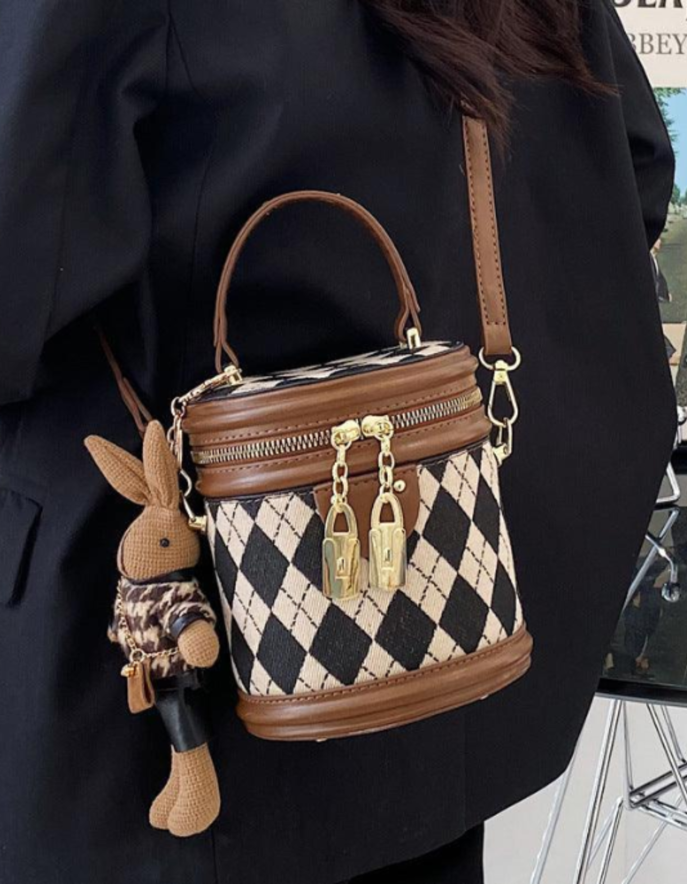 Tessalyn – Argyle bunny charm – Crossbody handbag-15209173811573-Mirella Fiore