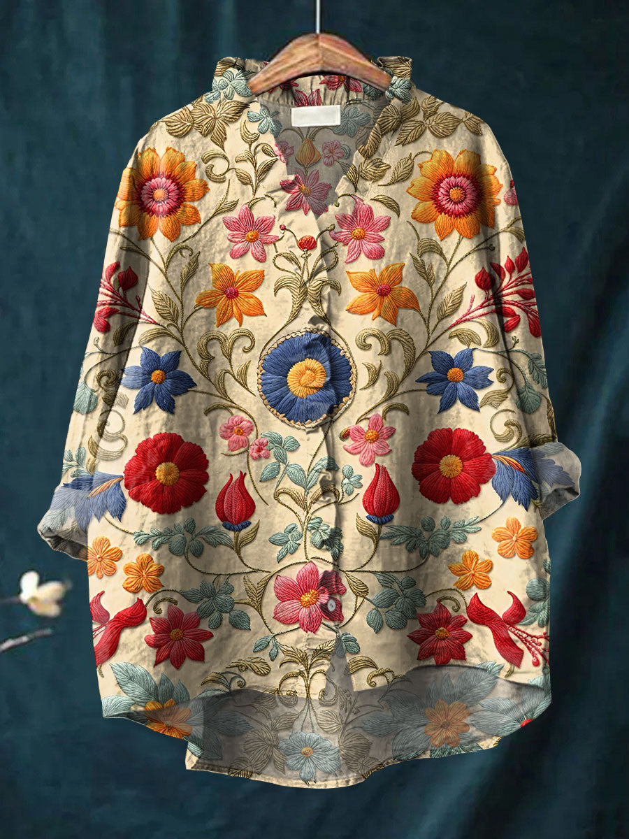 Thyra - Embroidered Floral Blouse-15542207119733-Mirella Fiore