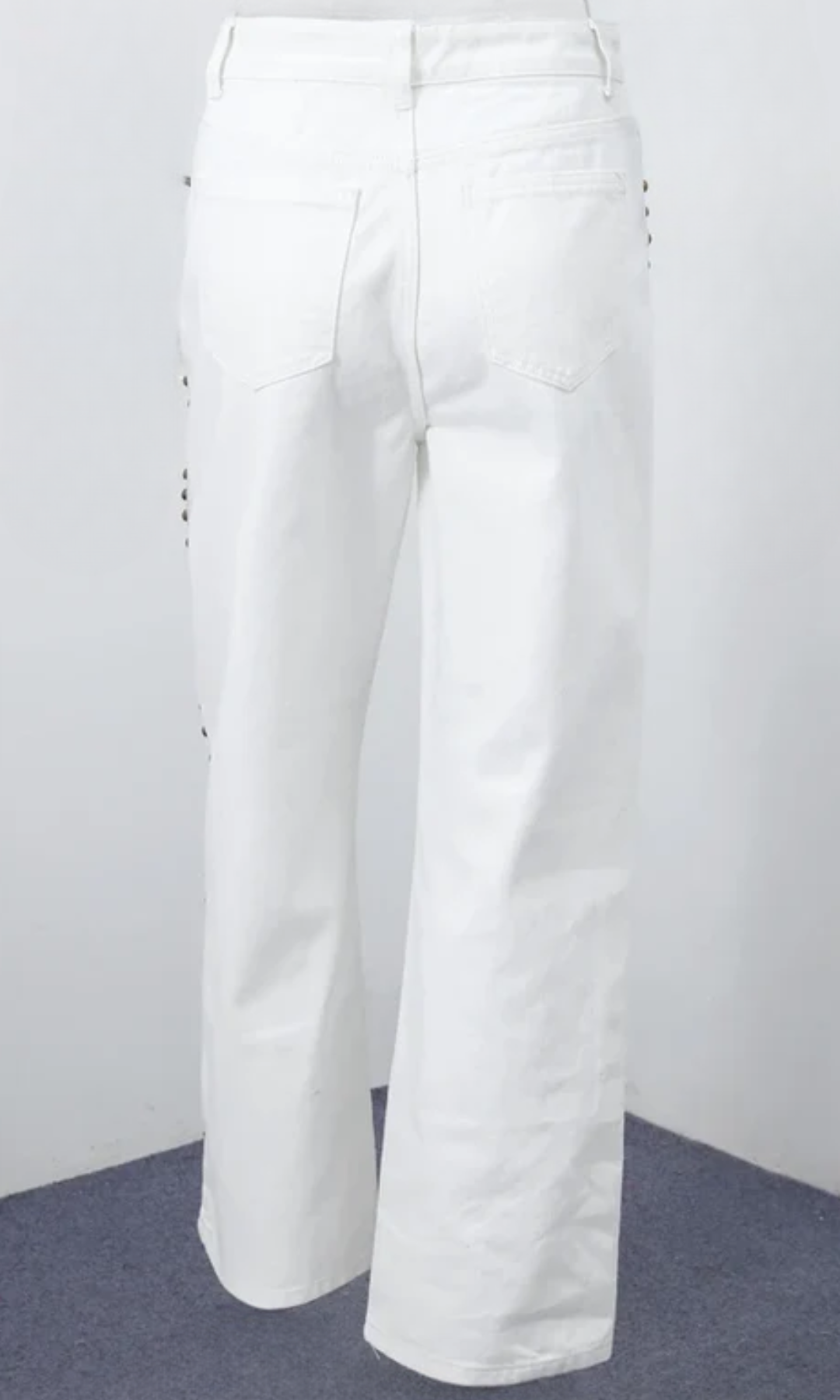 Valdenza – Gold stud trim – Straight leg jeans-15133781328245-Mirella Fiore