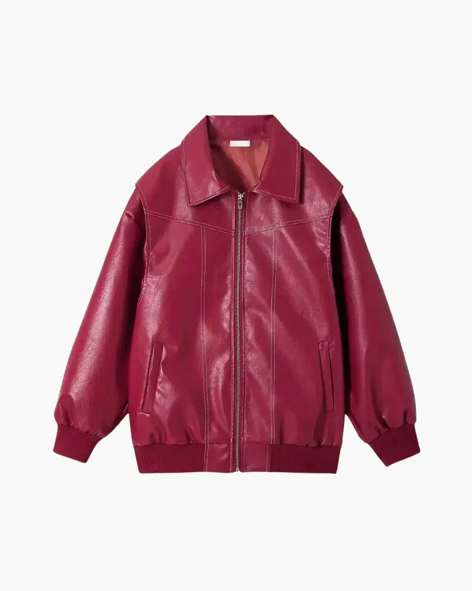 Valentina – Glossy vegan leather – Bomber jacket-15133992223093-Mirella Fiore