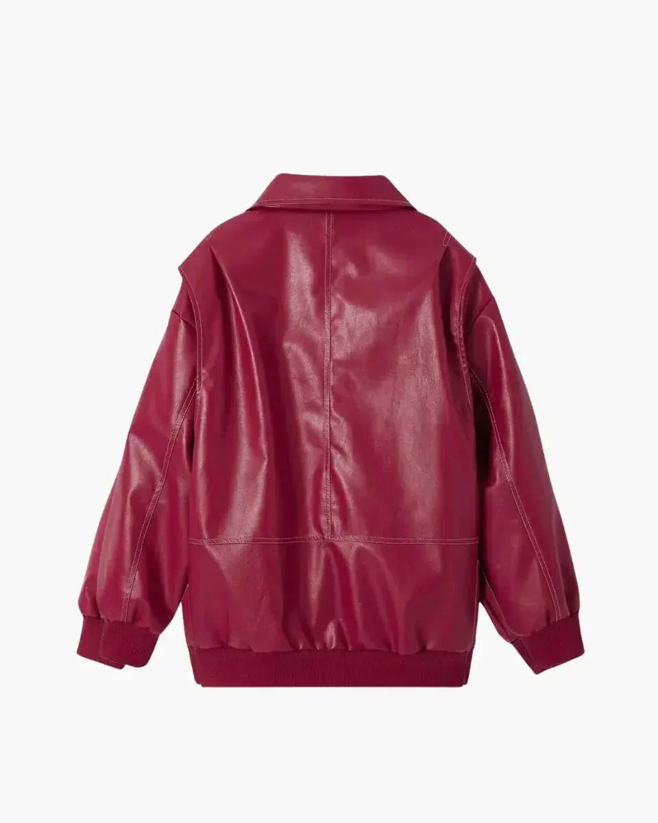 Valentina – Glossy vegan leather – Bomber jacket-15133992223093-Mirella Fiore
