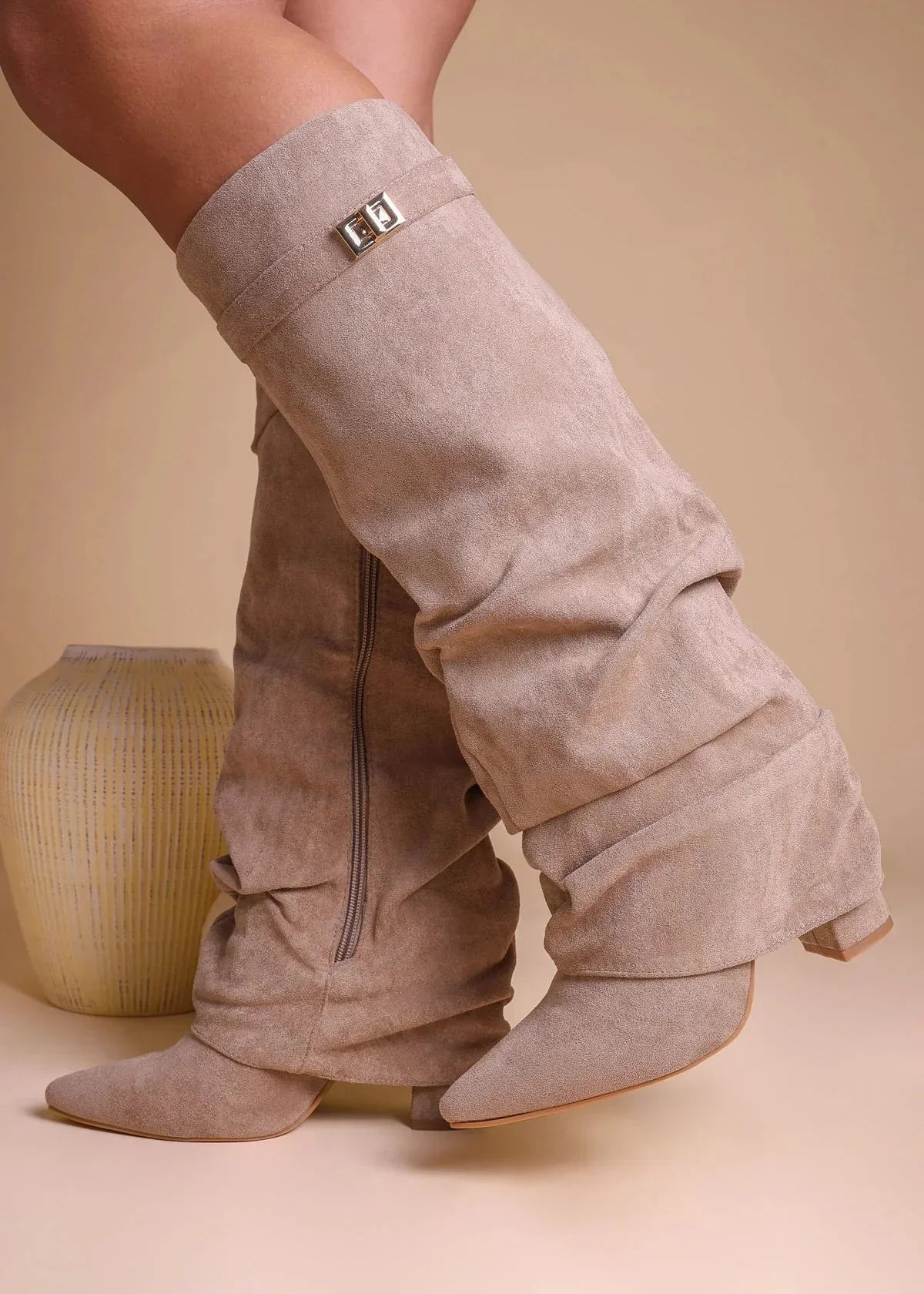 Valentina - Slouchy Knee-High Boots made of Suede-15553347715445-Mirella Fiore