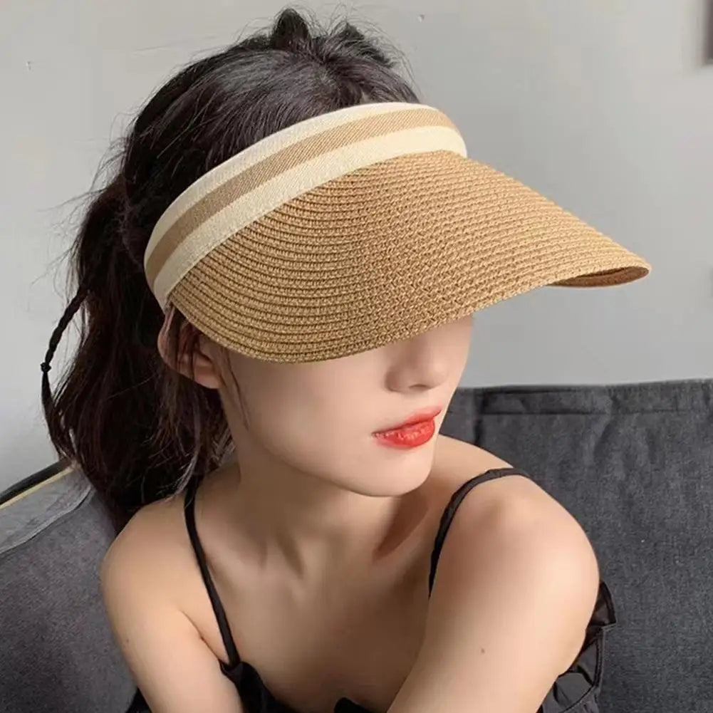 Valine – Sporty stripe – Straw sun visor-15133816947061-Mirella Fiore