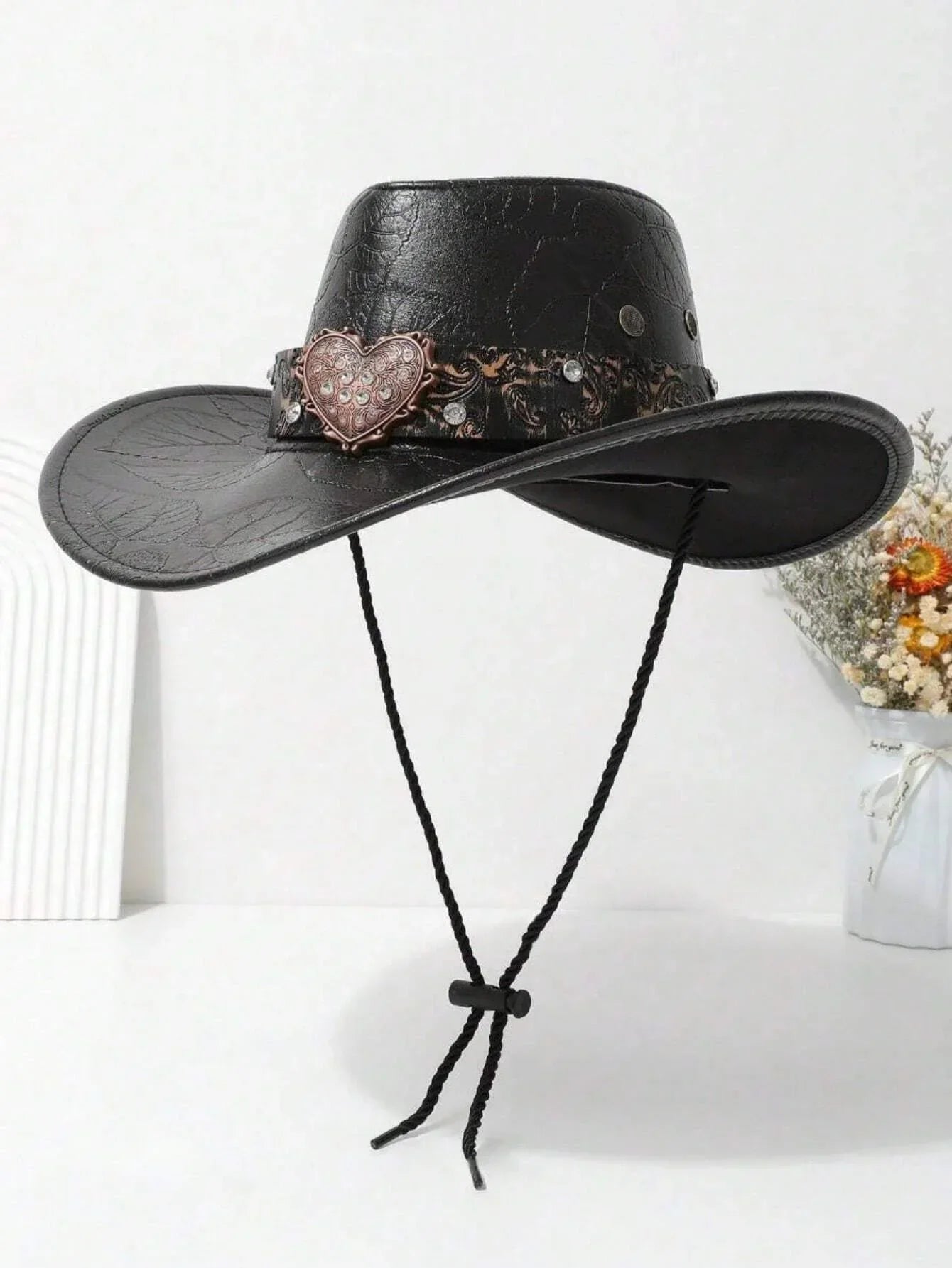 Vallentra – Embossed heart detail – Cowboy hat-15133782475125-Mirella Fiore