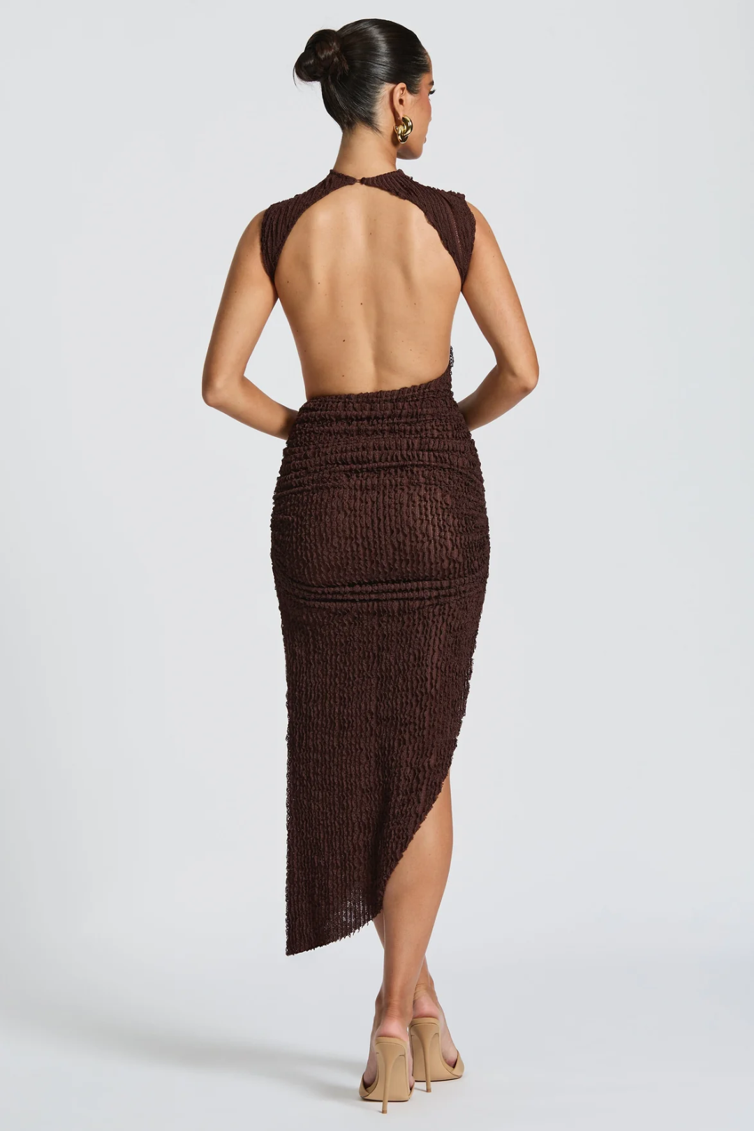 Valora – Ruched side design – Midi dress-15234555117941-Mirella Fiore