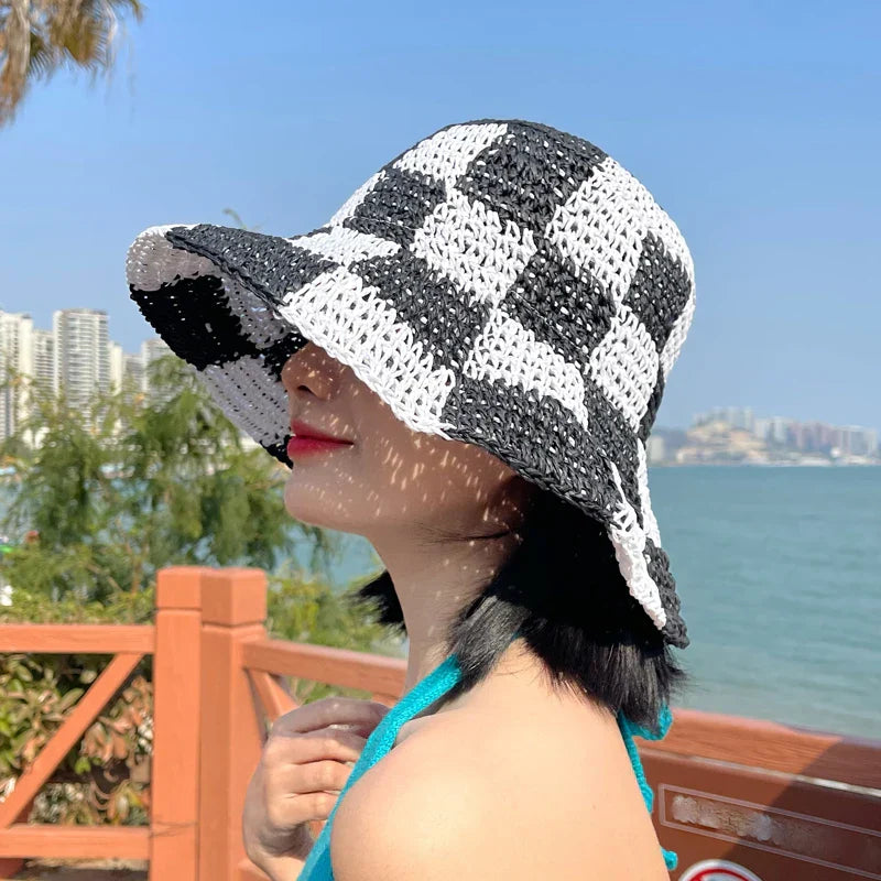 Vareda – Checkerboard charm – Crochet bucket hat-15133804265845-Mirella Fiore