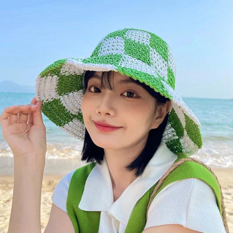 Vareda – Checkerboard charm – Crochet bucket hat-15133804265845-Mirella Fiore