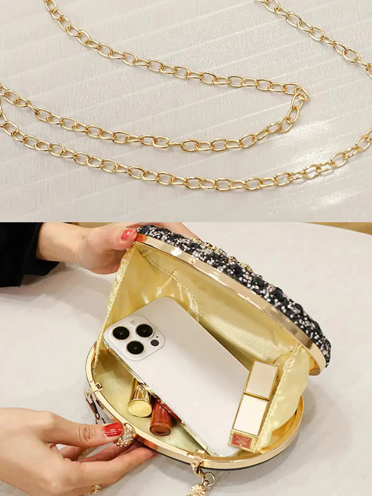 Vega – Floral motif – Gemstone evening clutch-15133584687477-Mirella Fiore