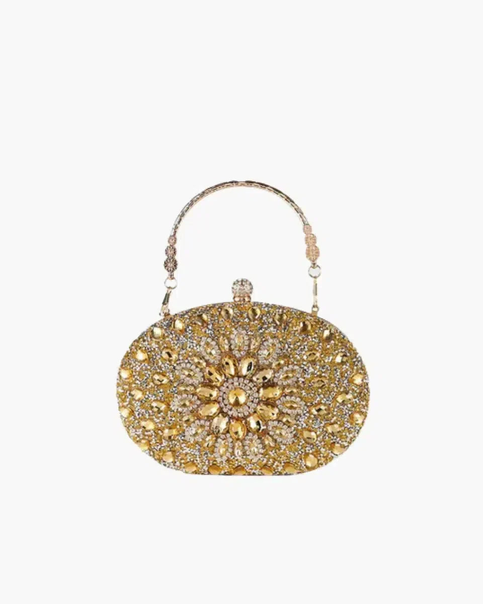 Vega – Floral motif – Gemstone evening clutch-15133584687477-Mirella Fiore
