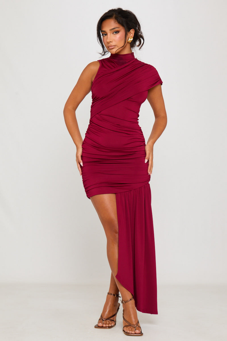 Velarose – Draped asymmetry – One-shoulder mini gown-15302990430581-Mirella Fiore