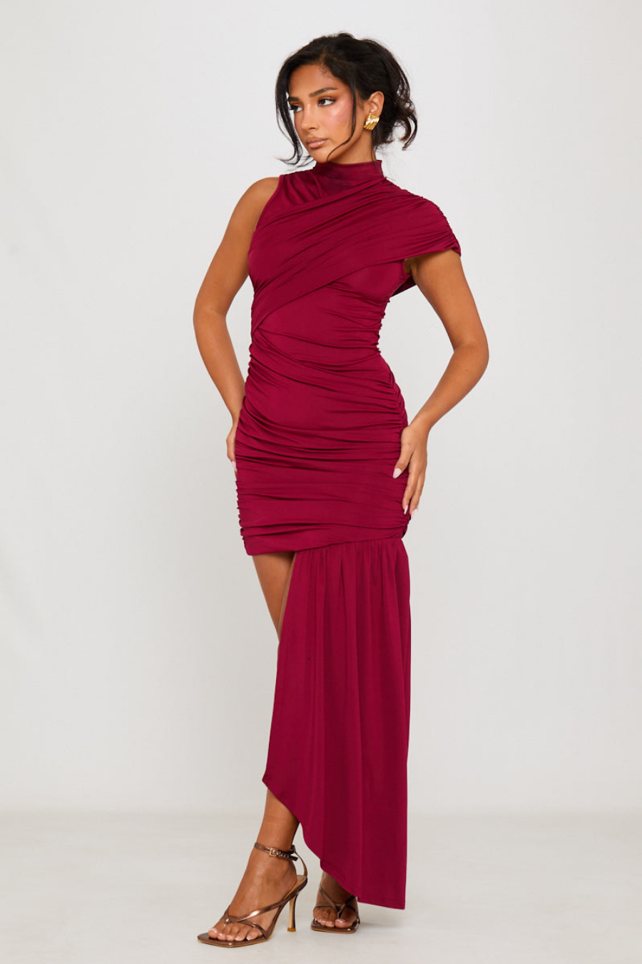 Velarose – Draped asymmetry – One-shoulder mini gown-15302990430581-Mirella Fiore