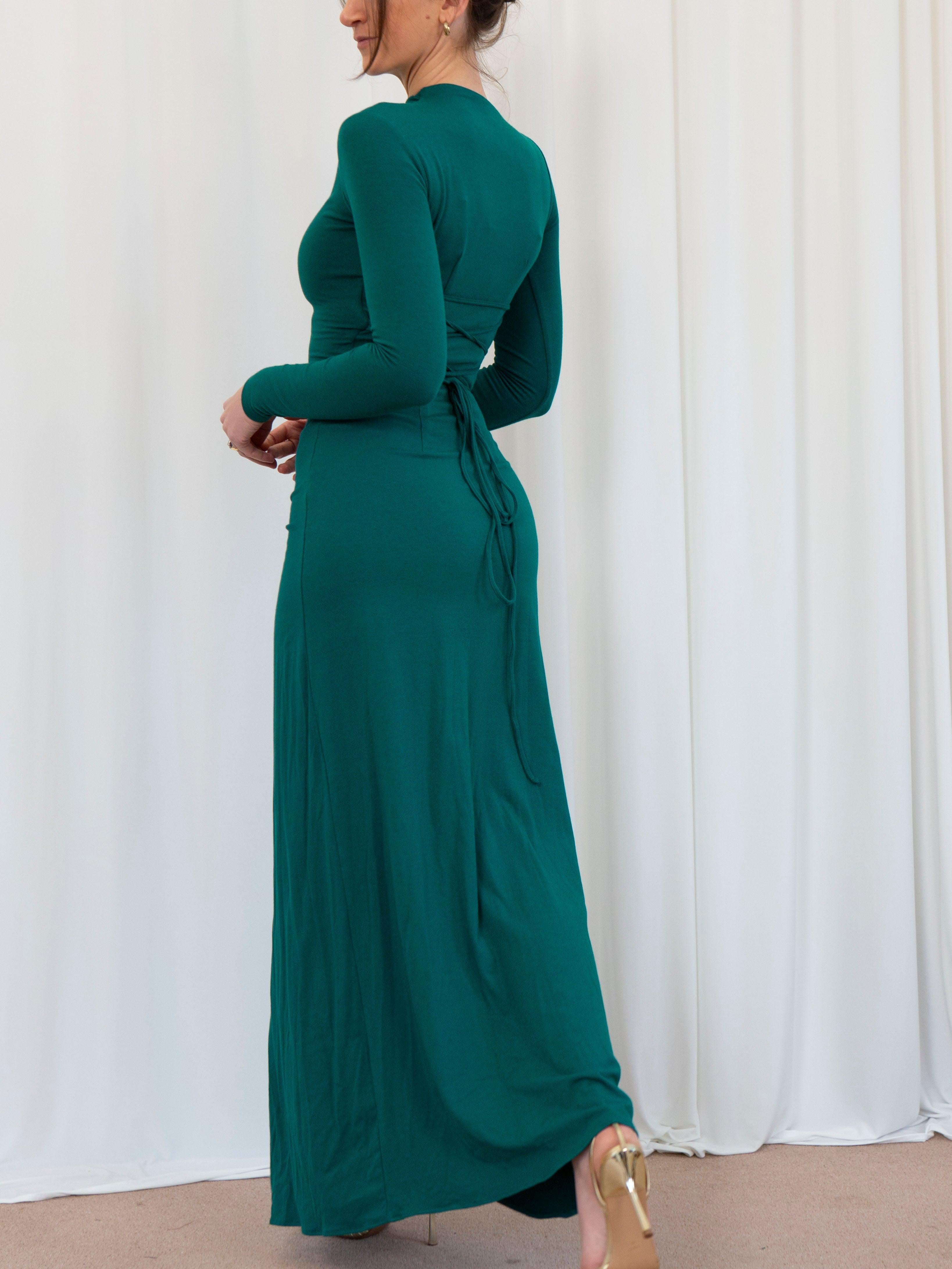 Veneta – Draped elegant stretch – Long-sleeve gown-15133954572661-Mirella Fiore