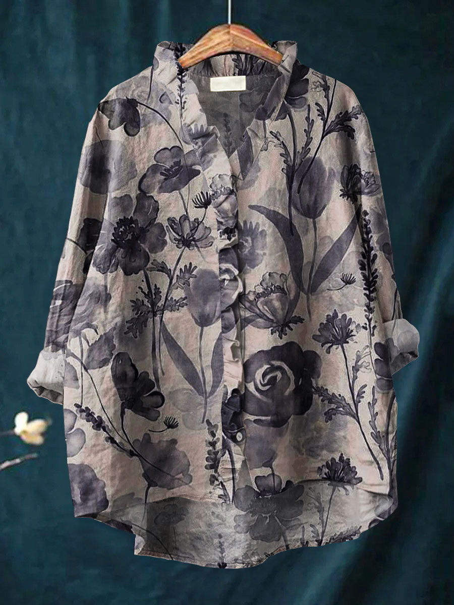 Victoria - Elegant Bloom Blouse-15542284976501-Mirella Fiore