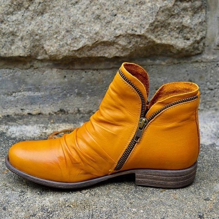 Victoria – Leather Boots with Practical Zipper-15520006013301-Mirella Fiore