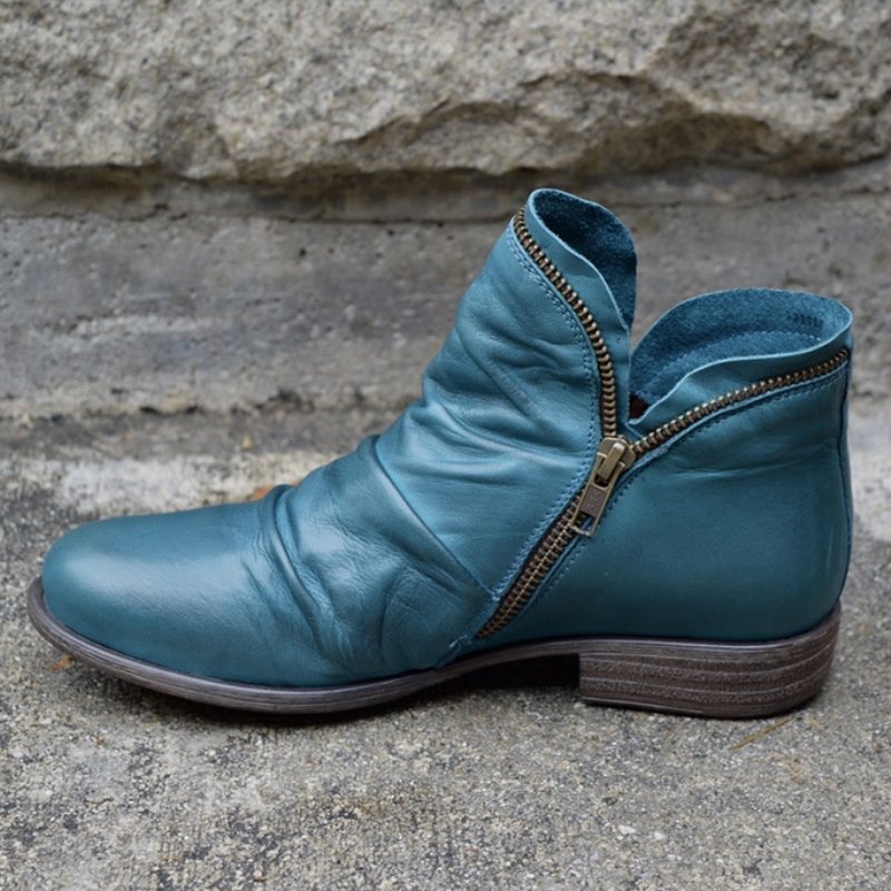 Victoria – Leather Boots with Practical Zipper-15520006013301-Mirella Fiore