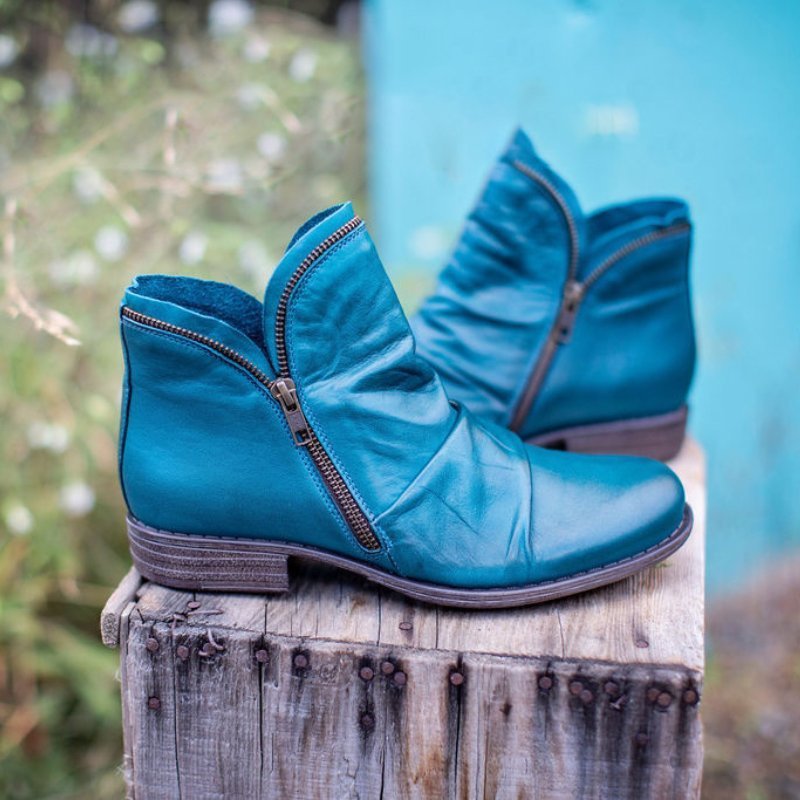 Victoria – Leather Boots with Practical Zipper-15520006013301-Mirella Fiore