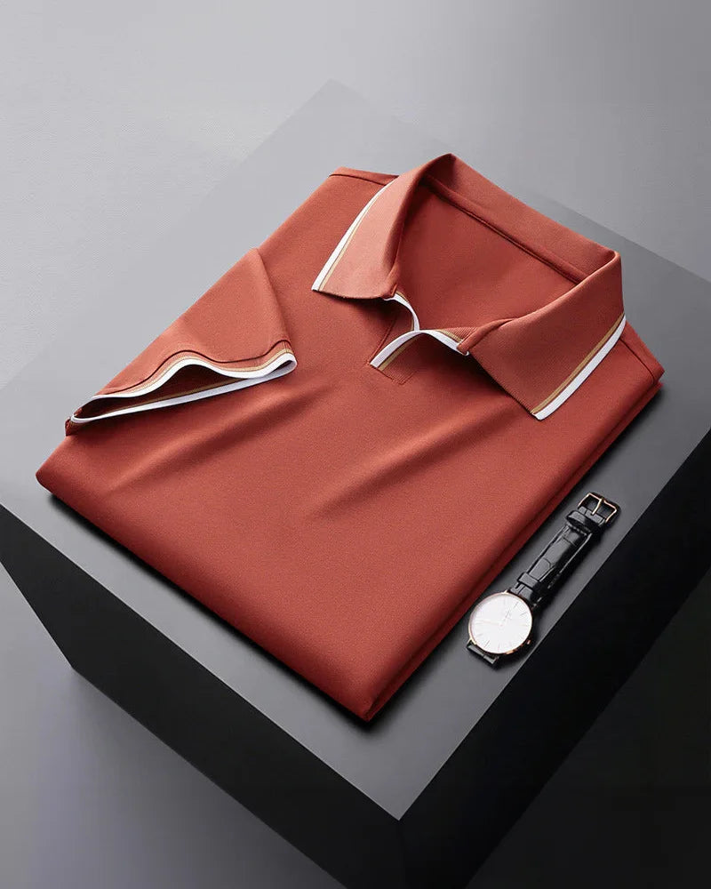 Vincenzo Prestige Silk Polo Shirt-15553363083637-Mirella Fiore