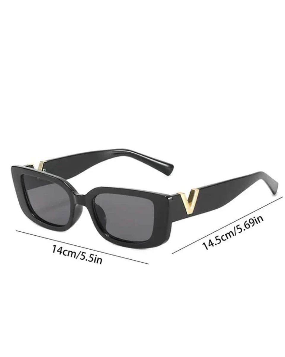 Viola – Gold V-accent oval frame – Sunglasses-15133464494453-Mirella Fiore