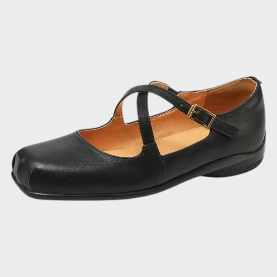 Violetta - Square-Toe Cross-Strap Mary Jane Shoes-15519661818229-Mirella Fiore