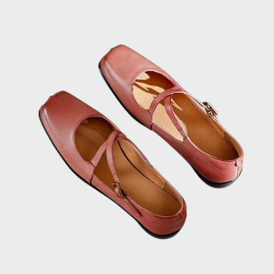 Violetta - Square-Toe Cross-Strap Mary Jane Shoes-15519661818229-Mirella Fiore