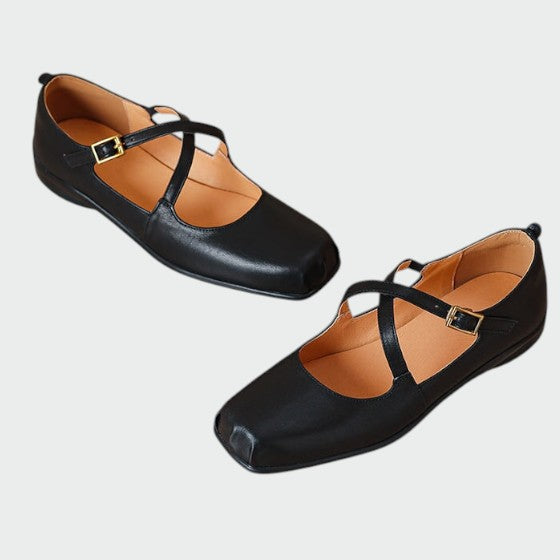 Violetta - Square-Toe Cross-Strap Mary Jane Shoes-15519661818229-Mirella Fiore