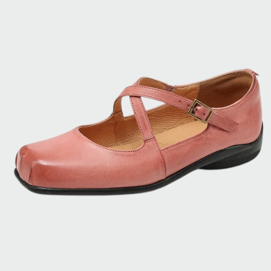 Violetta - Square-Toe Cross-Strap Mary Jane Shoes-15519661818229-Mirella Fiore