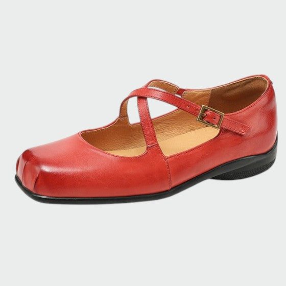 Violetta - Square-Toe Cross-Strap Mary Jane Shoes-15519661818229-Mirella Fiore
