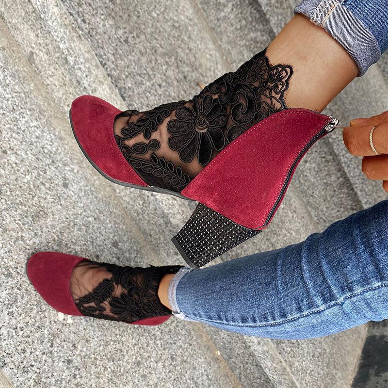 Viviana – Floral mesh – Ankle boots-15133957259637-Mirella Fiore