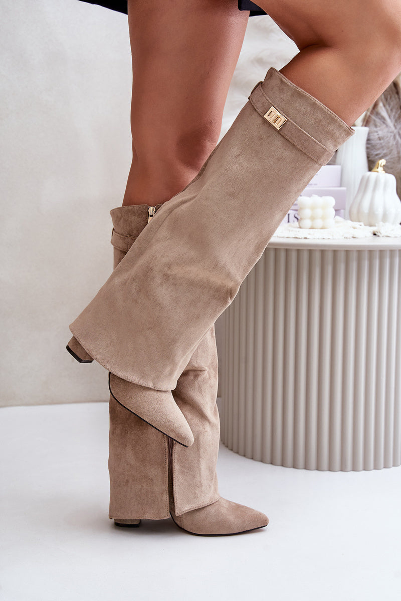 Vivienne - Knee-High Suede Boots-15553347617141-Mirella Fiore