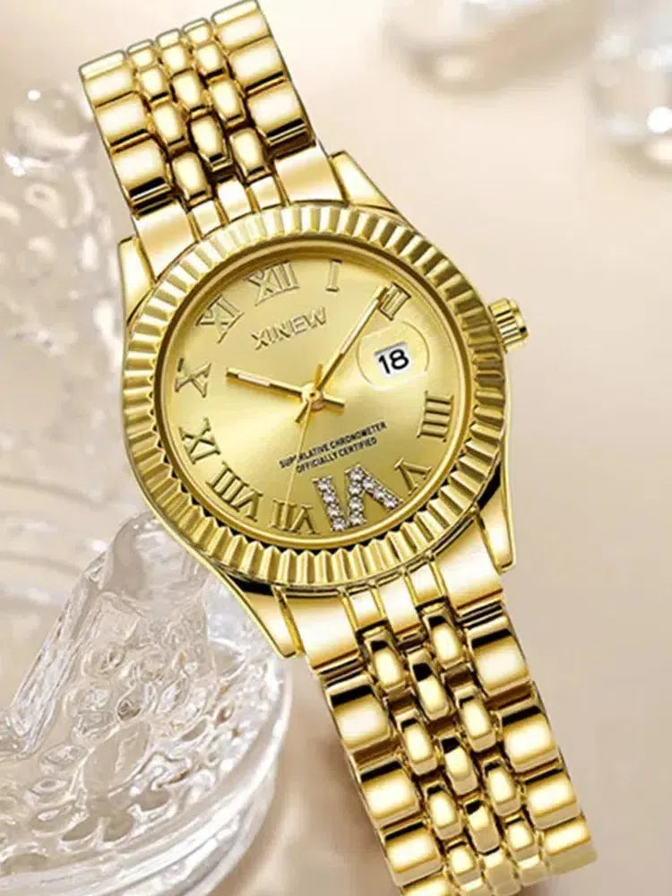 Winslet – Zirconia stones – Gold-tone watch-15233937703285-Mirella Fiore