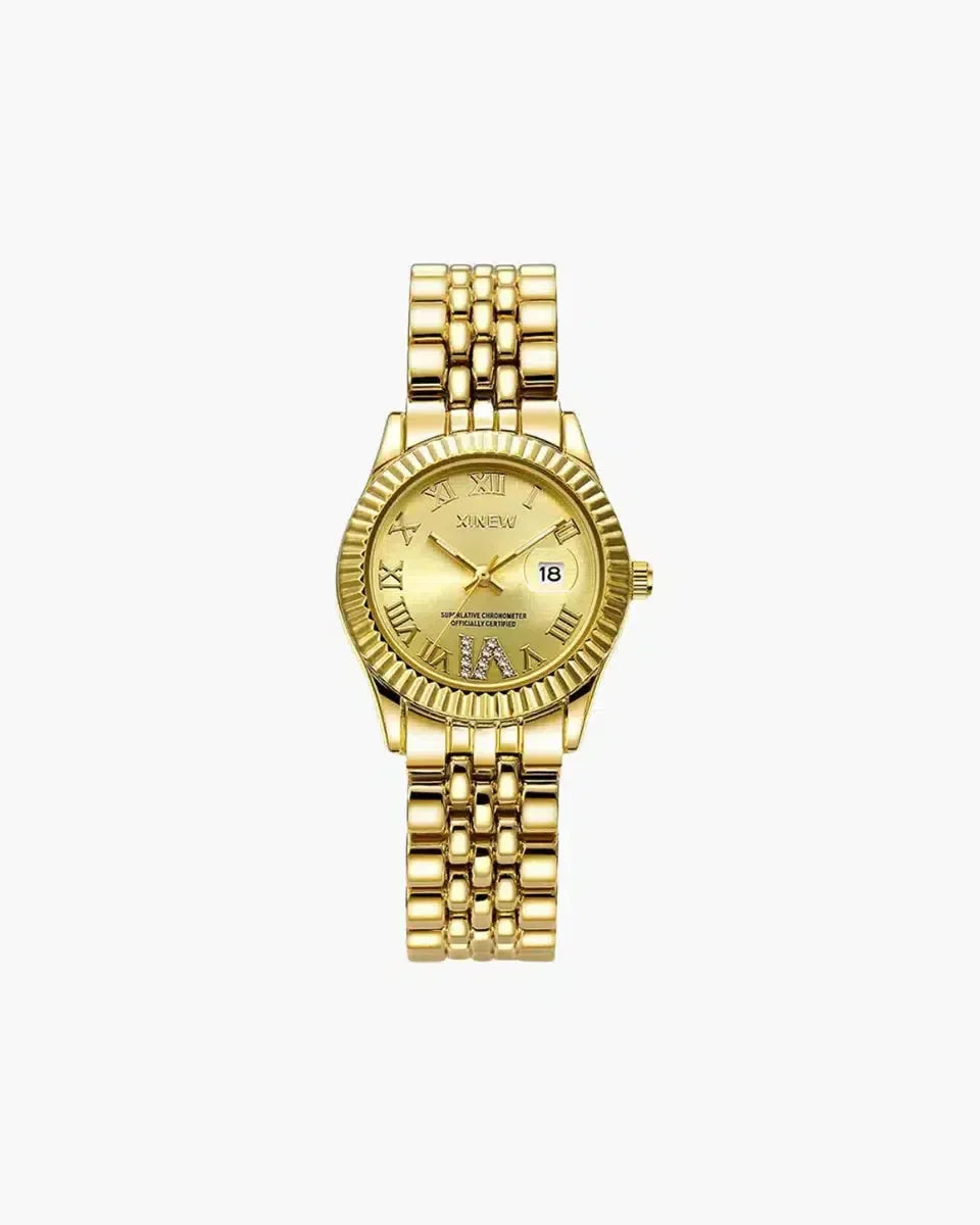 Winslet – Zirconia stones – Gold-tone watch-15233937703285-Mirella Fiore