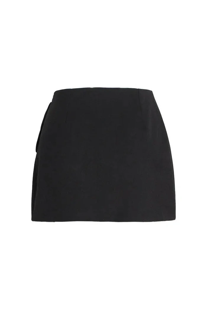 Zeno – Crystal buckle detail – High-split mini skirt-15133677420917-Mirella Fiore