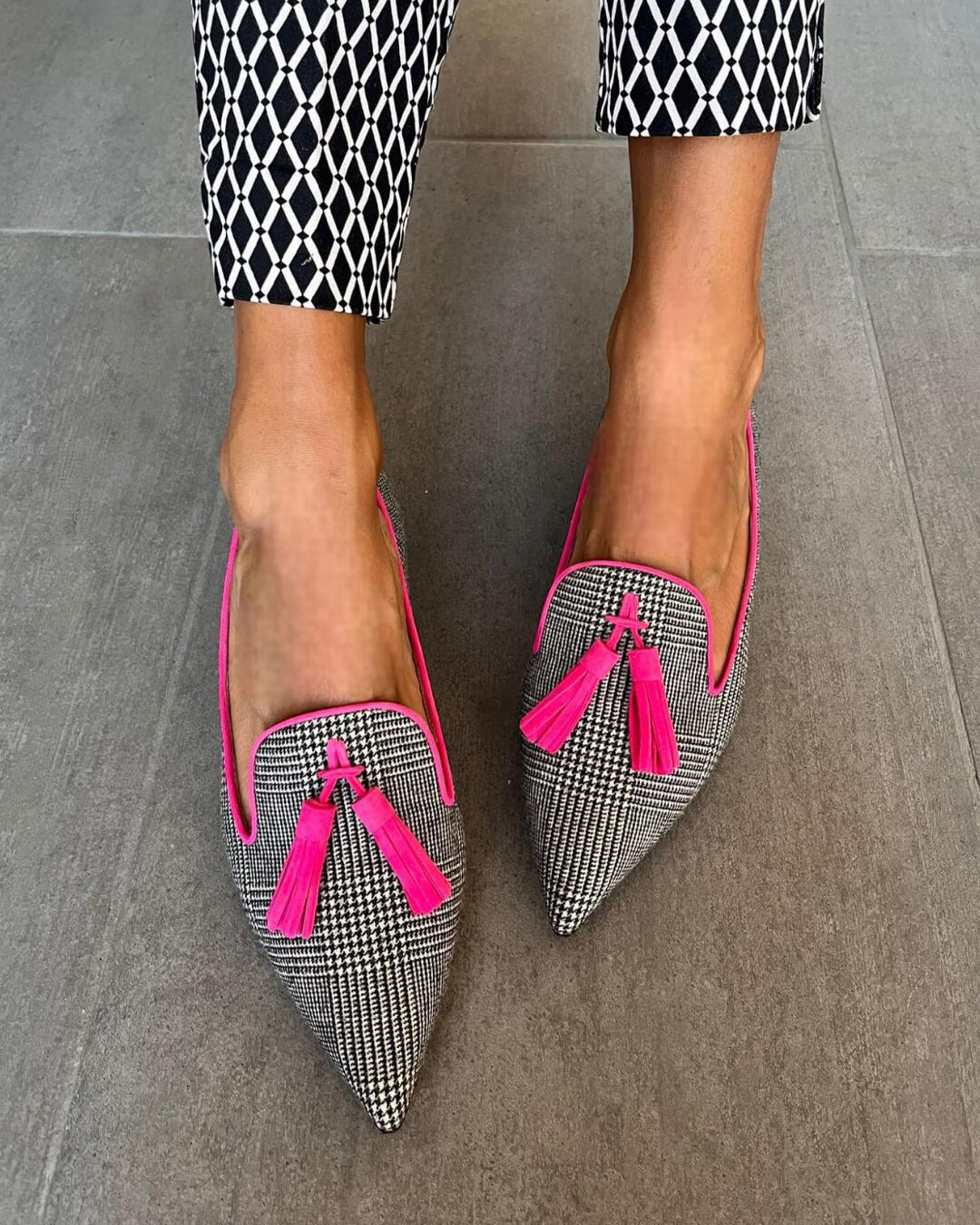 Zoe - Pointed Loafer With Fluo Fringes-15551042716021-Mirella Fiore
