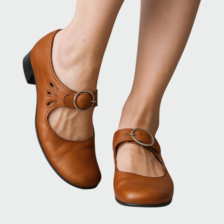 Zora - Classic Buckle Mary Jane Shoes-15519660671349-Mirella Fiore