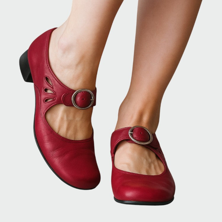 Zora - Classic Buckle Mary Jane Shoes-15519660671349-Mirella Fiore