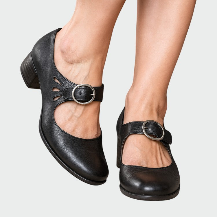 Zora - Classic Buckle Mary Jane Shoes-15519660671349-Mirella Fiore
